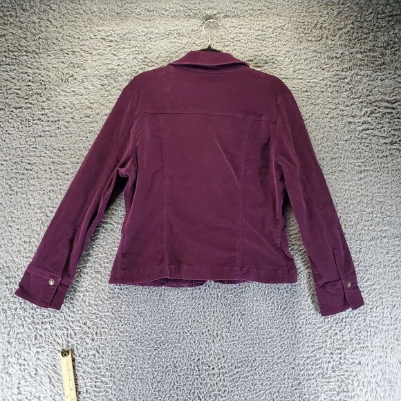 Dressbarn Jacket Womens Large Purple Corduroy Button-Down Long Sleeve - Picture 8 of 9